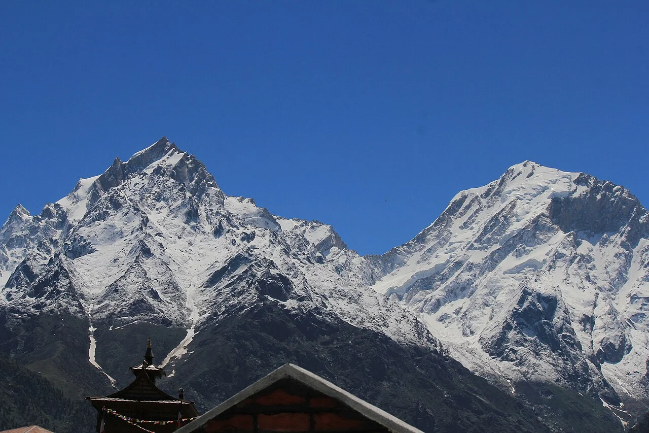 Kinnaur Kailash and Jorkanden peaks photographed from Kalpa
